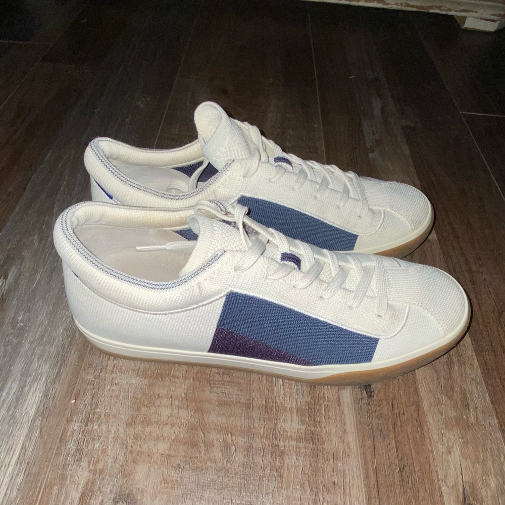 Rothy’s BlackBerry Block Lace Ups Lace Up Sneakers Off-White Blue Purple 9 - Picture 5 of 10